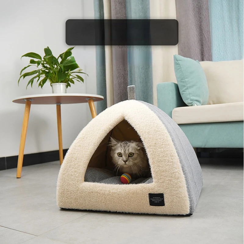 

Cute Cat Beds Mats Kennel Warm Cat In Autumn Winter Semi-enclosed Teddy Small Dog Pet House Supplies Products