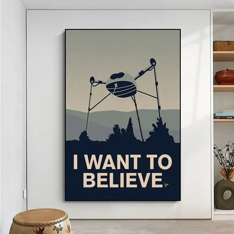 

Классический Фильм «X-Files I Want To Believe» Постер С Принтом На Холсте В Стиле Ретро Настенное Искусство Для Комнаты, Бара