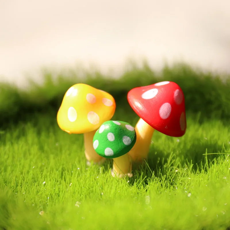 

Home Decoration Garden Gardening Micro Landscape 10 Loaded Fairy Tale Miniature Realistic Small Mushroom Ornament Resin Crafts