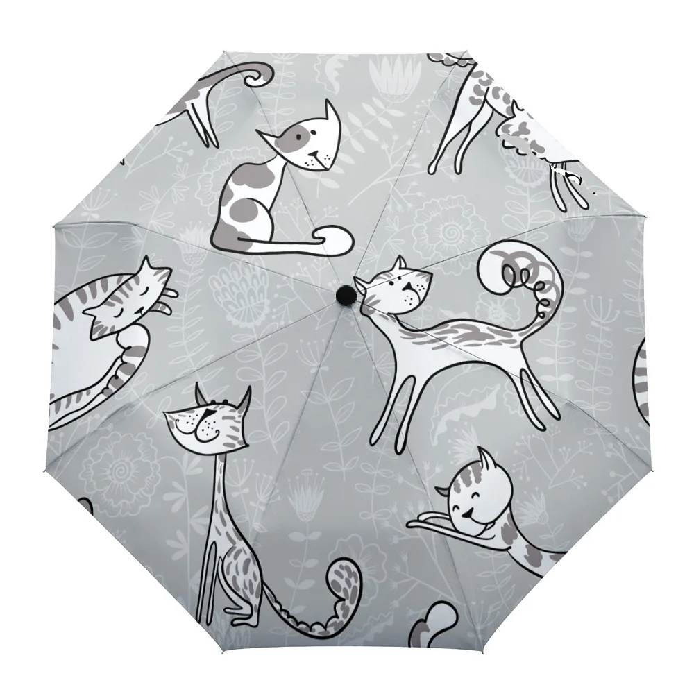 

Милый Летний зонт в виде кошки, цветка, животного, для улицы, полностью автоматические складные зонты из восьми прядей для взрослых, зонтик с...