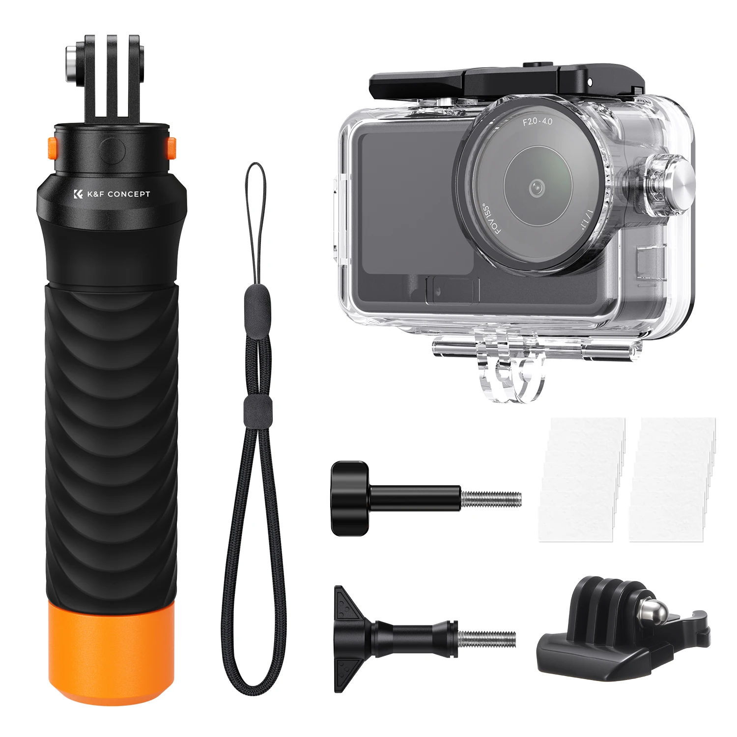 Фото Водонепроницаемый чехол K&F Concept для DJI Osmo Action 6, комплект с плавающей ручкой, инструменты для дайвинга, аксессуары для экшн-камер, водонепроницаемый корпус №1