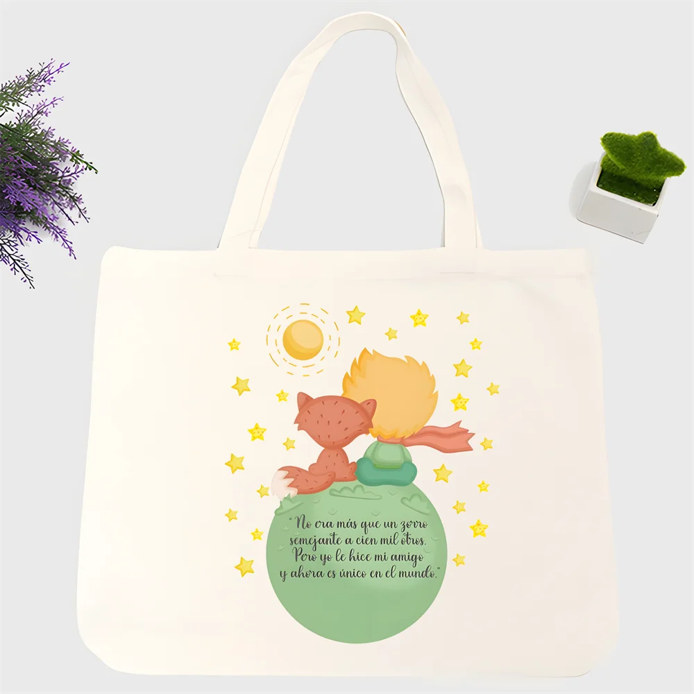 Сумка для покупок Little Prince мультяшный рисунок лисы искусственная сказка