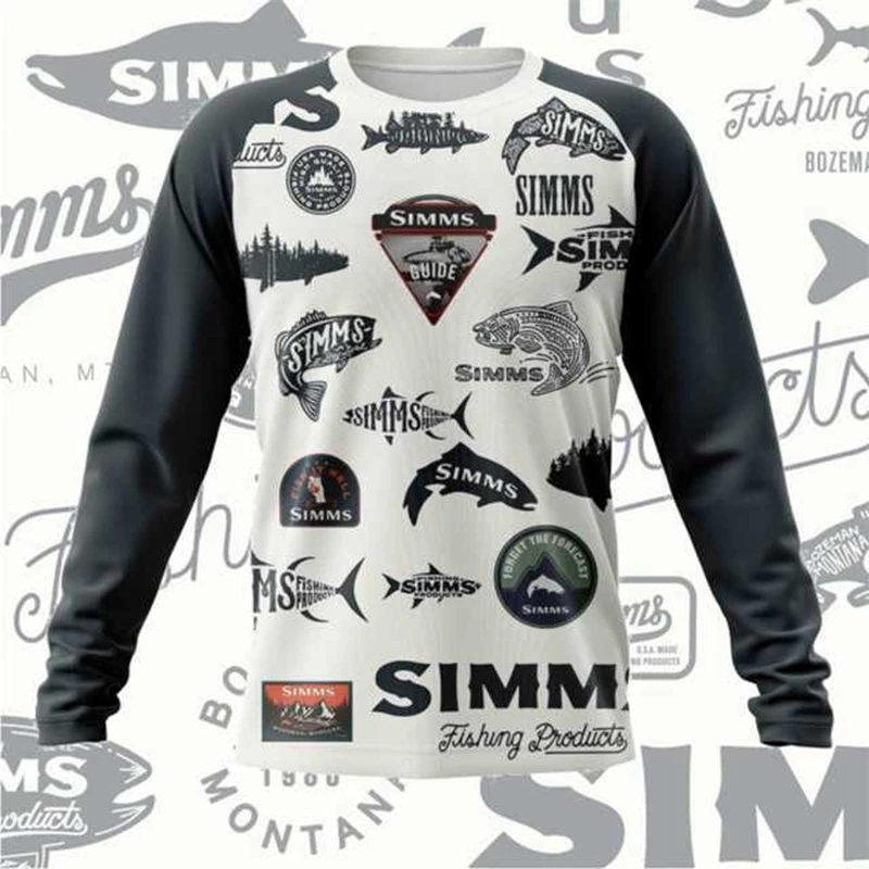 

SIMMS рыболовная одежда мужская рубашка с круглым вырезом с принтом Camisa De Pesca Рыболовная рубашка с длинным рукавом с УФ-защитой Быстросохнущий...
