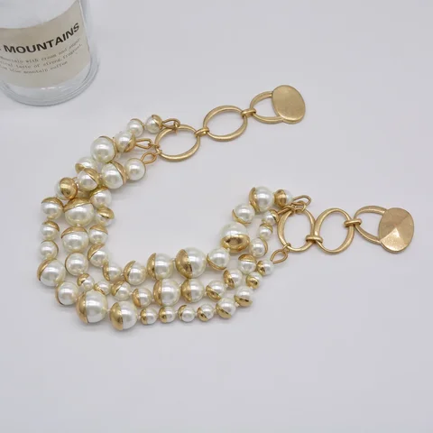 Винтажное стеклянное ожерелье-чокер с жемчугом