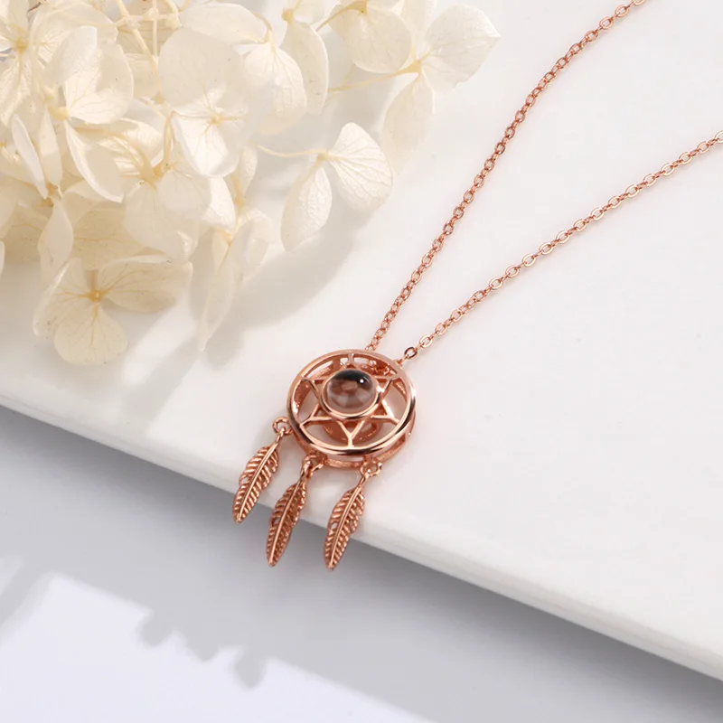 S925 Silver Projection Necklace Woman Personalized Customized Necklaces Picture In Pendants Accessories For Women Jewelry