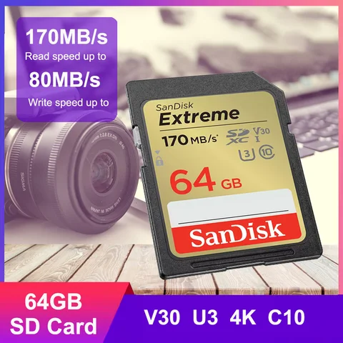 SanDisk Extreme PRO карта памяти 32ГБ/64ГБ/128ГБ/256ГБ