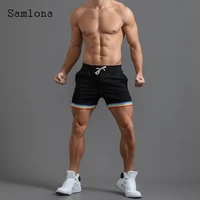 samlona plus size men fashion leisure shorts 2022 new sexy drawstring shorts male casual skinny beach short pants homme 4xl