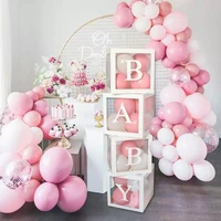 30cm transparent balloon box a z letter girl boy name box baby shower first 1st birthday party wedding decorations supplies