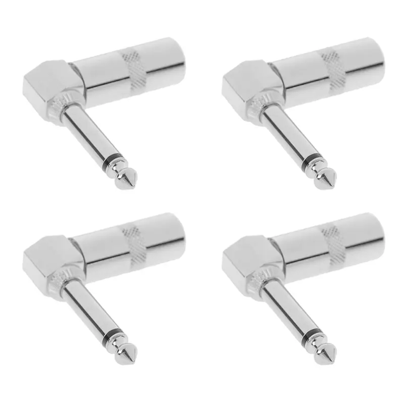 

1 шт., разъем L-образной формы для гитары, 1/4 дюйма, 6,35 мм