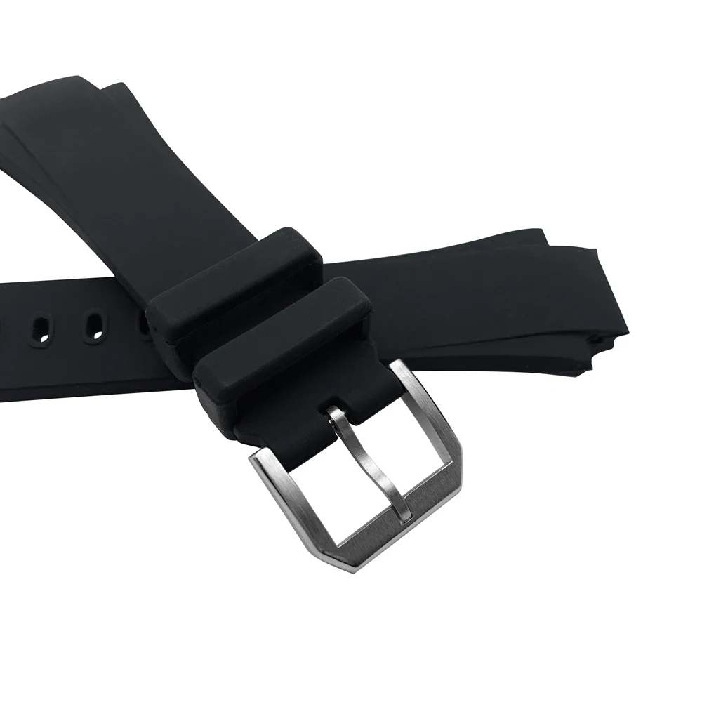 26x16mm Watch Band for IWC Aquatimer Replacement Strap IW354807 Bracelet for Men Black Silionce Rubber Belt Pin Buckle Masculino
