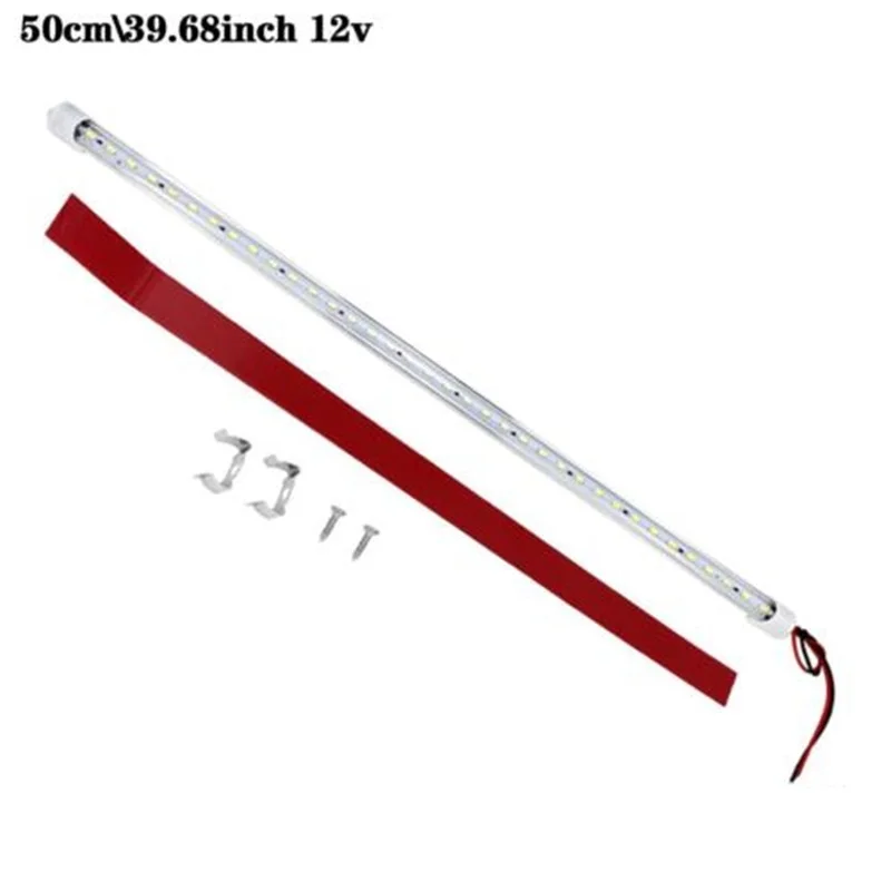 Светодиодная лента для автомобиля, 50 см, 36 светодиодов, яркий белый свет, переключатель для кемпинга, лодки, фургона, 12-80 в, 12 В, 24 В