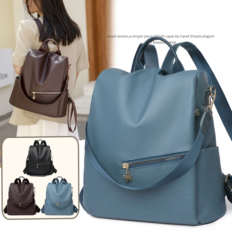 

Винтажные мягкие кожаные женские рюкзаки, роскошные высококачественные женские школьные сумки с защитой от кражи, открытый дизайн, повседневный дорожный рюкзак