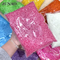junao 3mm luminous pink color glow in dark rhinestones resin flatback crystal stone non hotfix strass applique for diy crafts