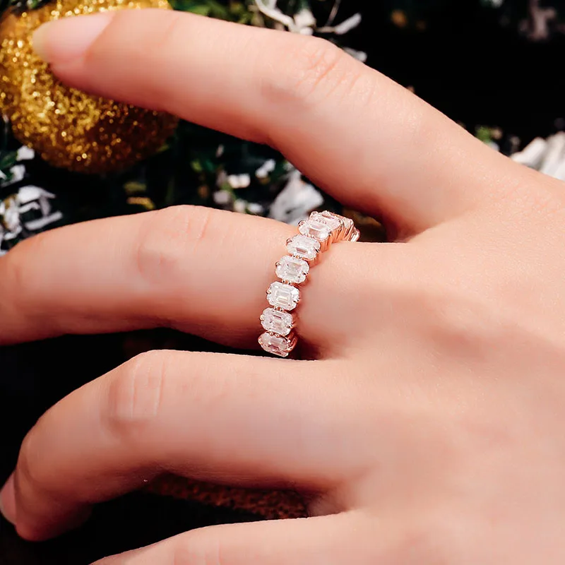 Кольца Прованс Муассанит Половина Вечности Розовое Золото