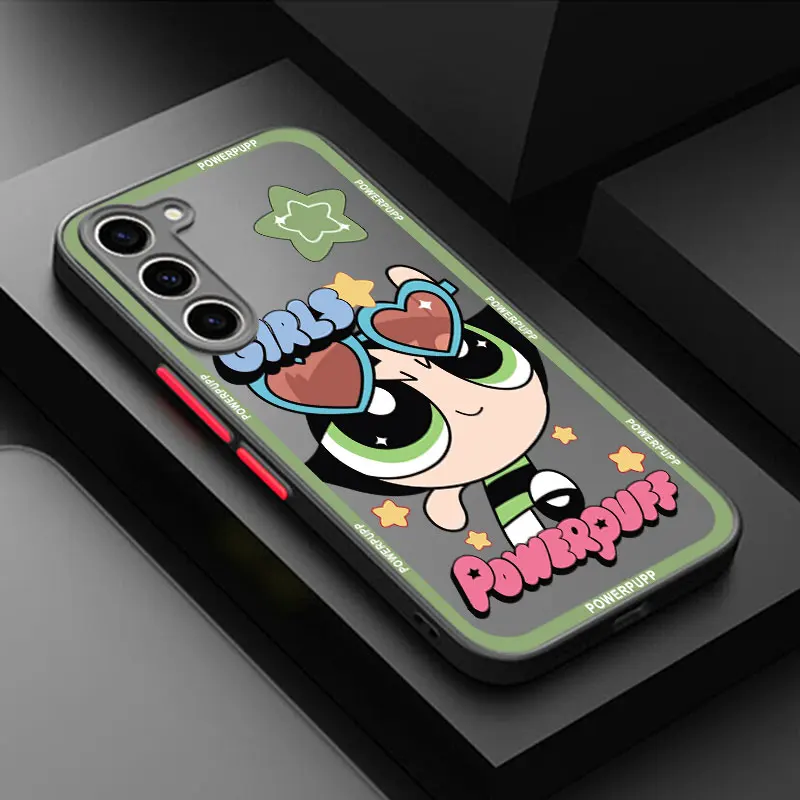 Матовый полупрозрачный чехол для телефона P-Powerpuff Girls Samsung Galaxy S23 S21 S20 FE S24 S22 Ultra S10 Lite