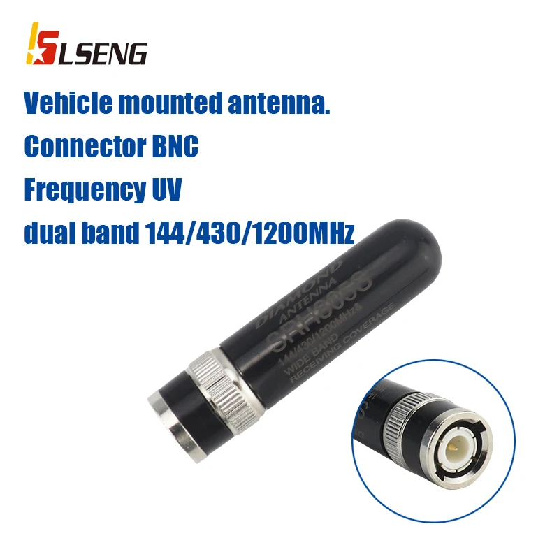 LSENG 5.9CM Thumb Short Walkie Talkie Antenna BNC Dual Band UV 144/430/1200MHz for ICOM V8 V82 Kenwood TK100 Motorola CP520