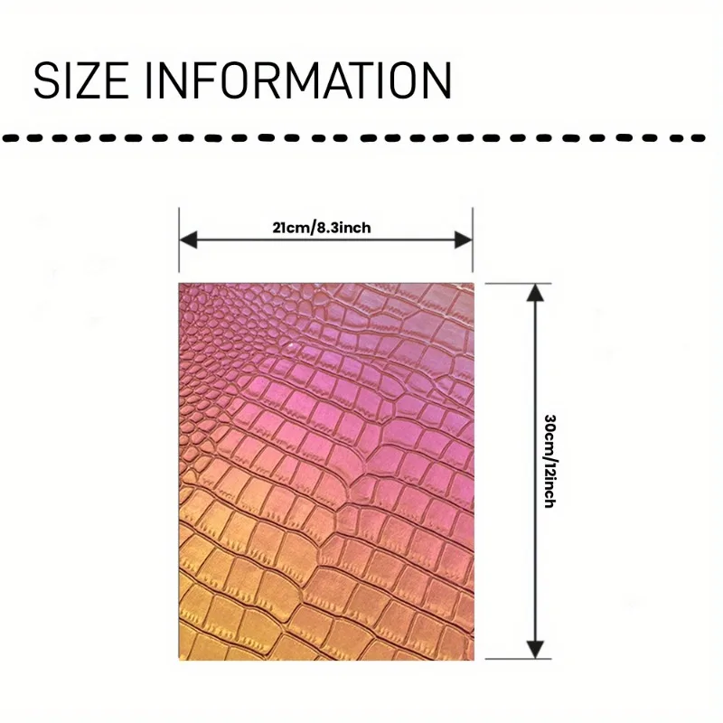 7 шт. листы радужной виниловой крокодиловой кожи 21 х30 см
