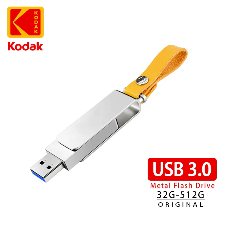 

Kodak K133 USB 3.0 Metal Flash Drive 32GB 64GB 128GB 256gb Key Chain Pendrive Waterproof Lanyard Memory Stick for Laptop PC