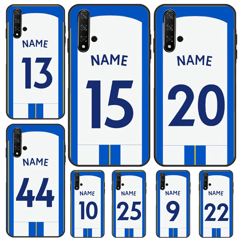 Персонализированный Чехол с именем футбольного Номера для Huawei P30 Pro P20 P40 Lite Nova 8i 7i