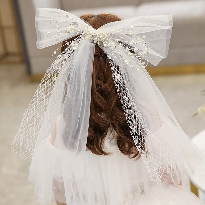 Детские заколки для волос с белым бантом свадьбы подружек невесты бант девочек