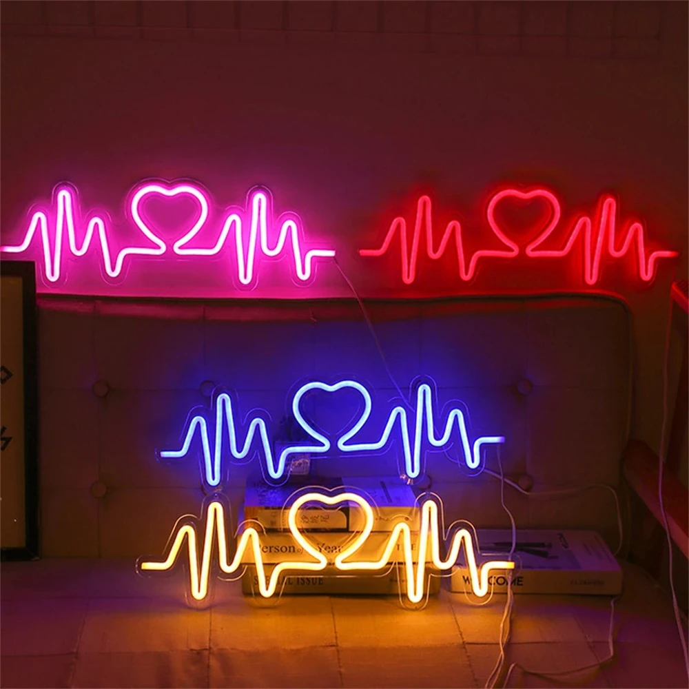 Wanxing неоновый светильник с изображением сердечного ритма светодиодная лампа