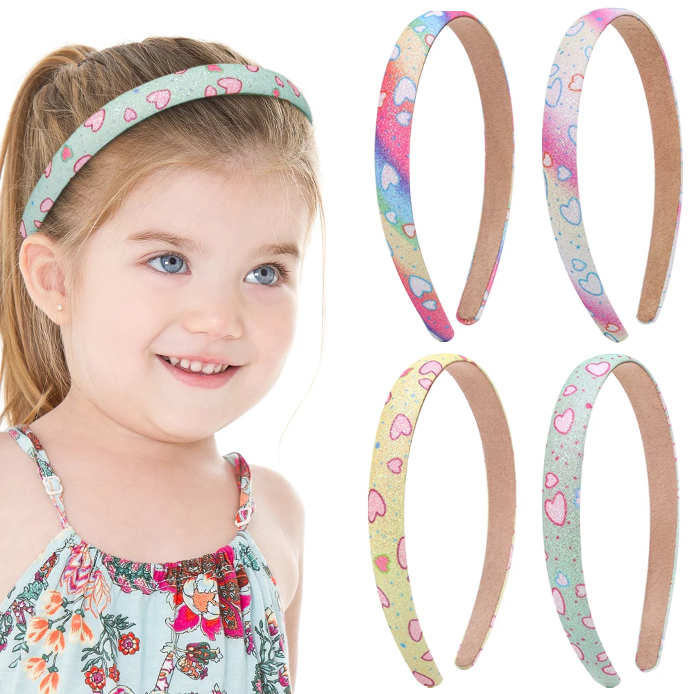 

New Fashion Hot Sell Children's Rainbow Glitter Headband Bow Flower Hair Hoop New Arrival Kids Lovely Hair Accessories Baby Hair