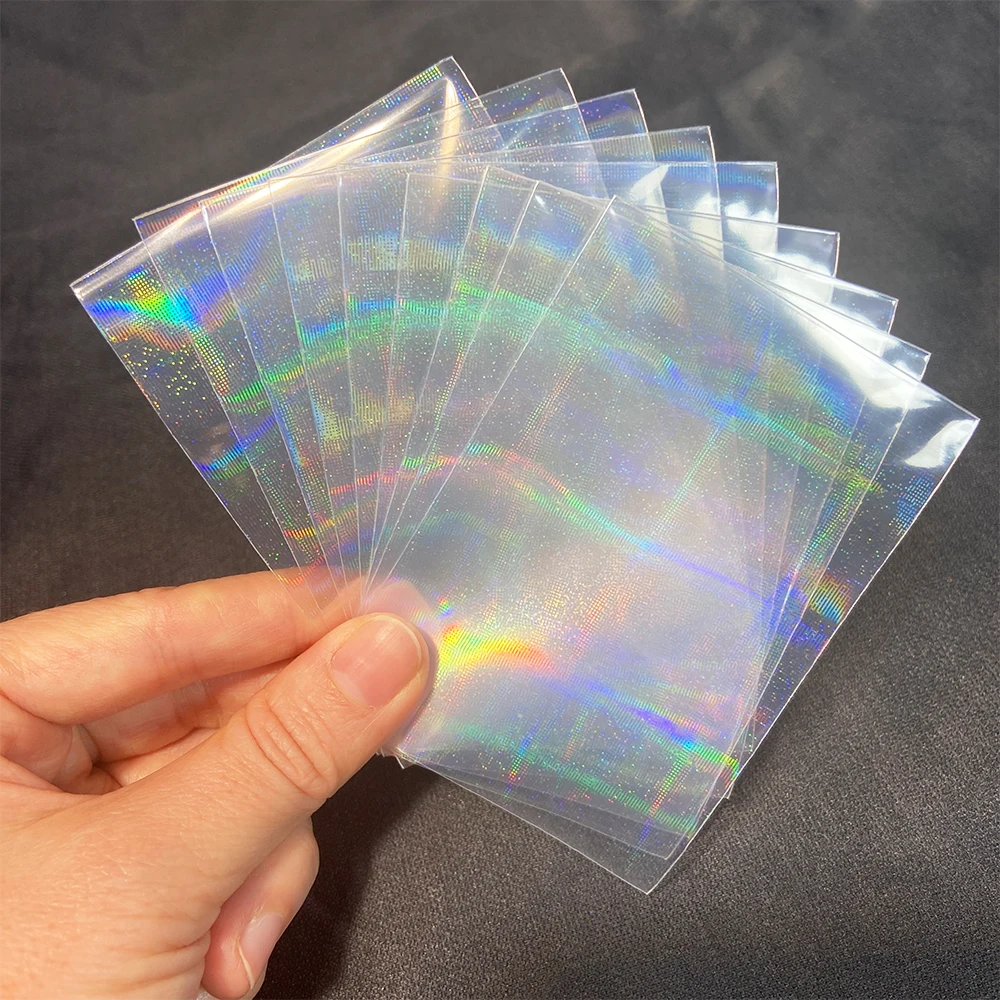 

50PCS Flash Point Holographic Sleeves Multiple Sizes Shinny Laser Flashing Kpop Photo Card Sleeves TCG Foiling Game Card Sleeves