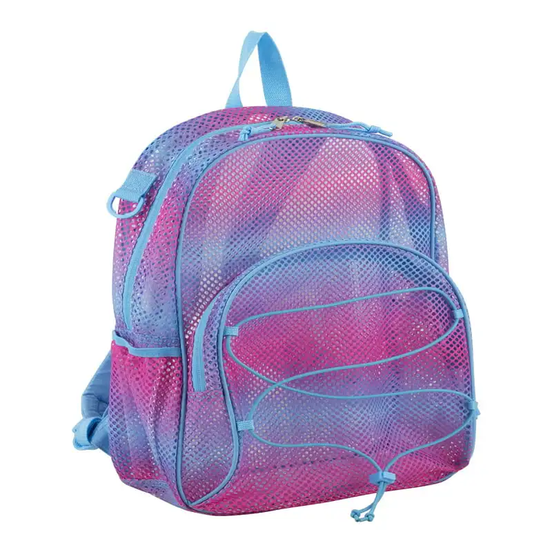 

Unisex Mesh Bungee Backpack with Padded Shoulder Straps, Pink Blue