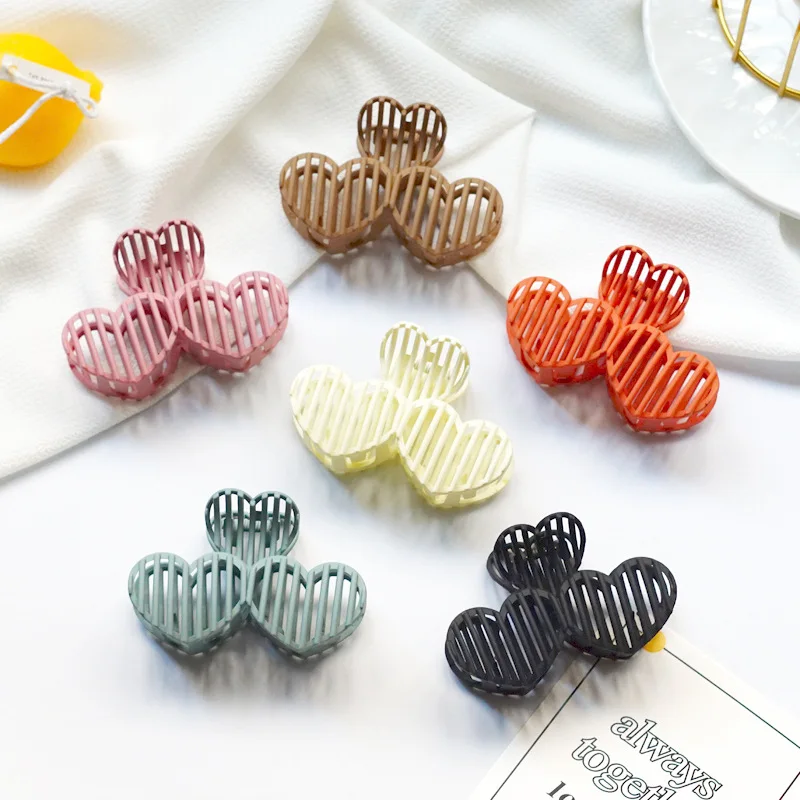 

New Fashion Frosted Acrylic Solid Color Love Geometry Hairpin Hair Claw Barrettes for Women Girl Accessories Headwear Wholesale