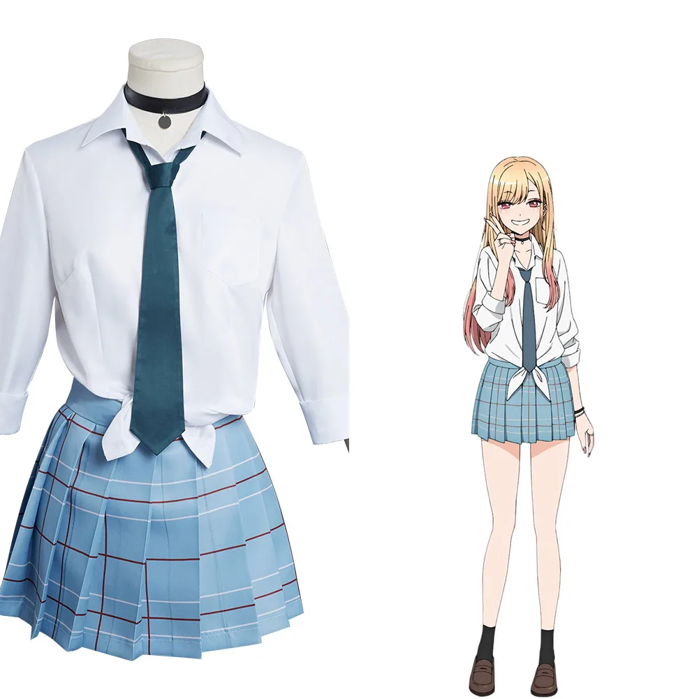 

Anime My Dress-Up Darling Marin Kitagawa Cosplay Costume School Uniform Skirt Outfits Halloween Carnival Suit