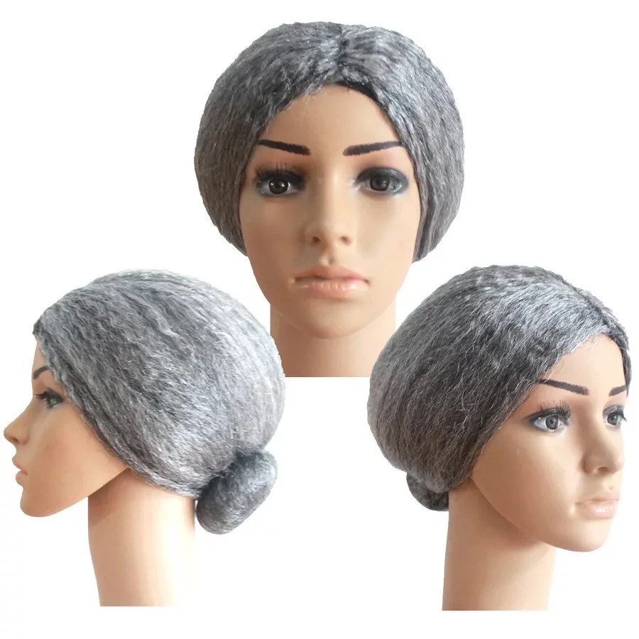 

Halloween Granny Toy Wig Festival Movies Older Women Grandma Hair Wig Stage Performance Ball Dress Up Party Prop Vent toy