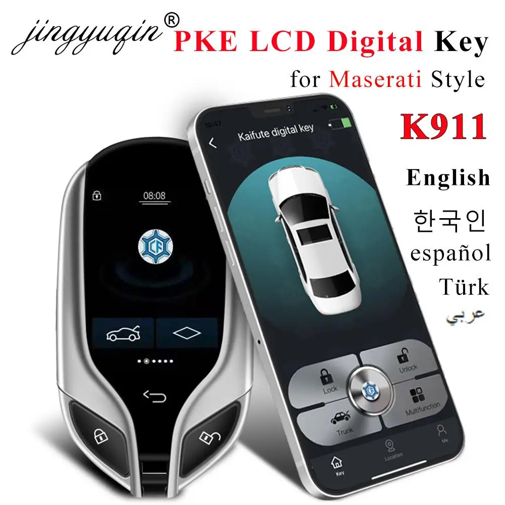 

jingyuqin K911 PKE Keyless Entry System Smart LCD Key For Maserati Style For BMW Lexus Audi VW Ford Jeep Work with Mobile Phone