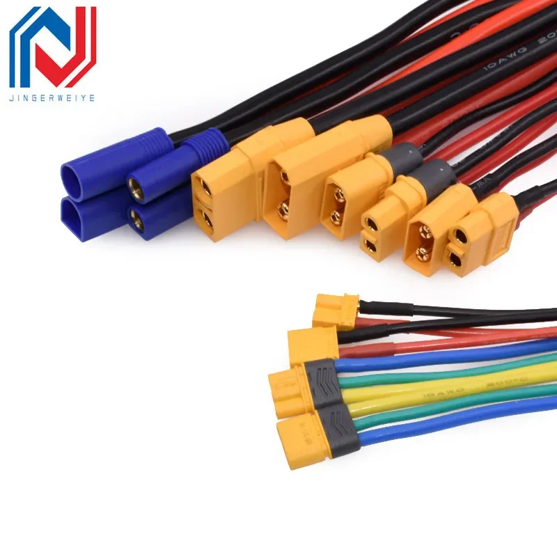 

RC Battery Charger 18 AWG 16AWG 12AWG 10AWG XT60 XT90 EC5 Plug Male Female Extension Cable Wire Connector 10CM/20CM/30CM