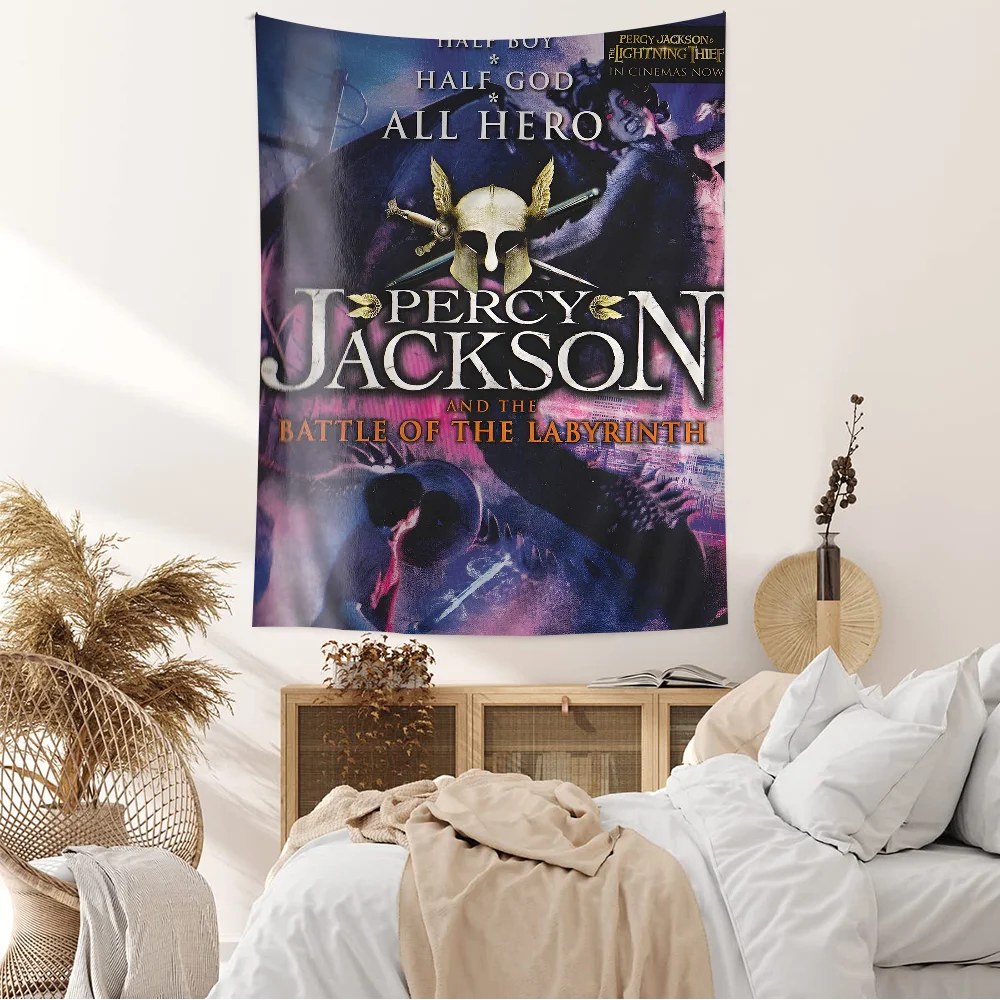 P-Percy J-JacksonS O-Olympians Anime Tapestry Hippie Flower Wall Carpets Dorm Decor Hanging Home