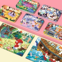 newest 208 pieces wooden puzzle toys for children cartoon animal vehicle wood jigsaw baby educational toy kids christmas gifts