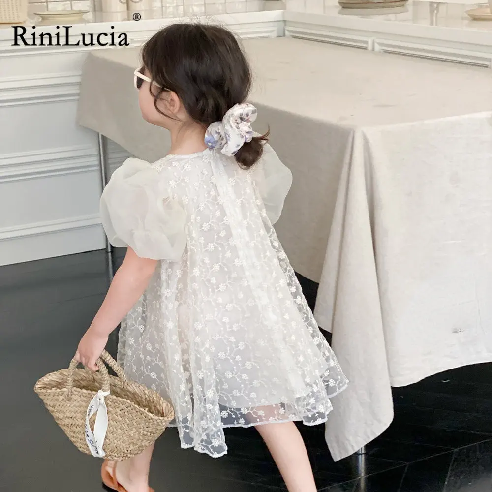 

Детское Сетчатое платье принцессы, с коротким рукавом-фонариком