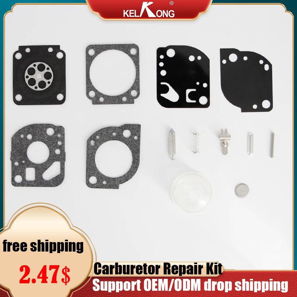 KELKONG 1 Set Carburetor Rebuild Kit For Zama RB117 RB-117, Zama C1U-W19 C1U W19 Carburetor