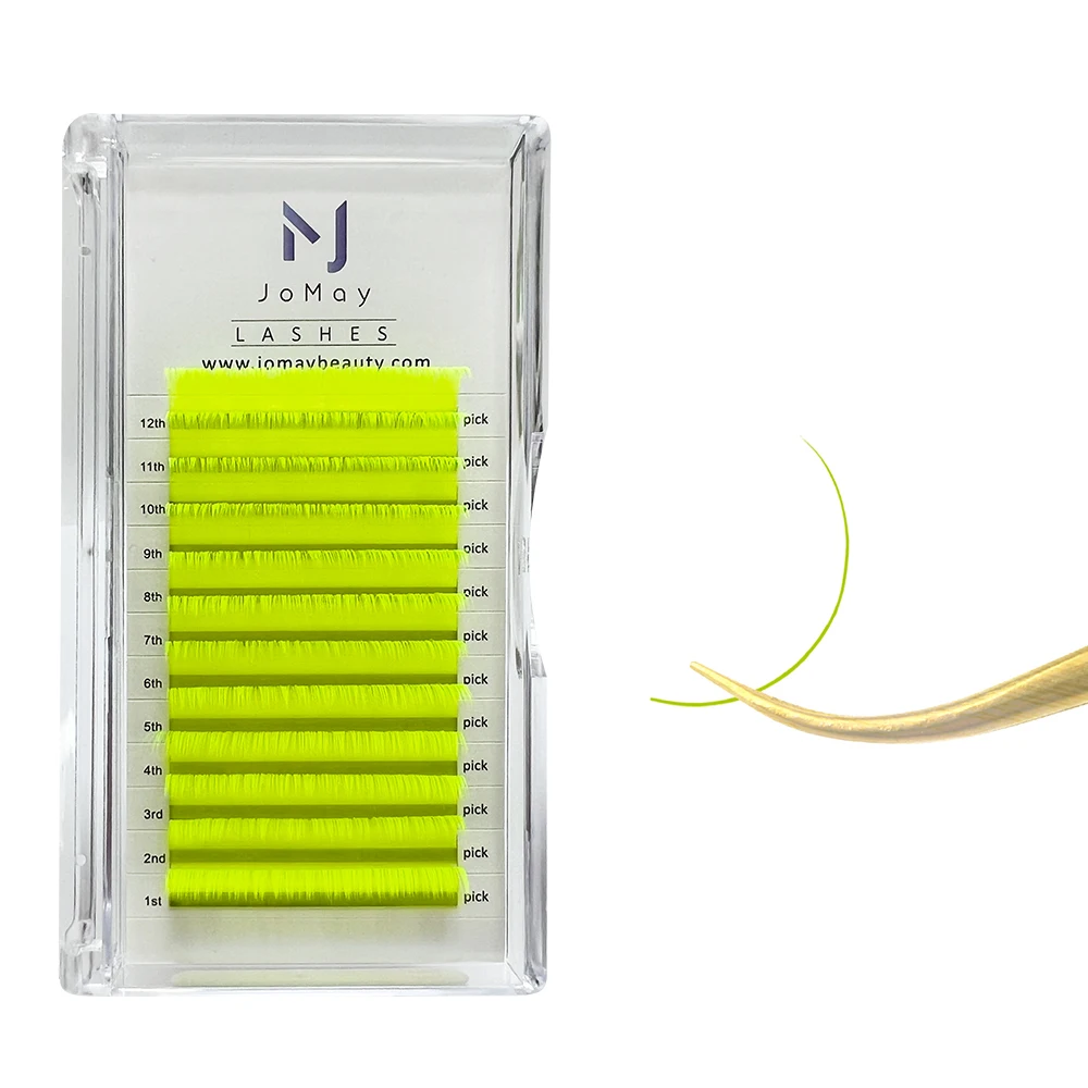 

16-25mm Long Eyelashes Extension Classic Individual False Eyelashes Color Lash Extension Supplier Faux Cilos 6 Color Purple Pink