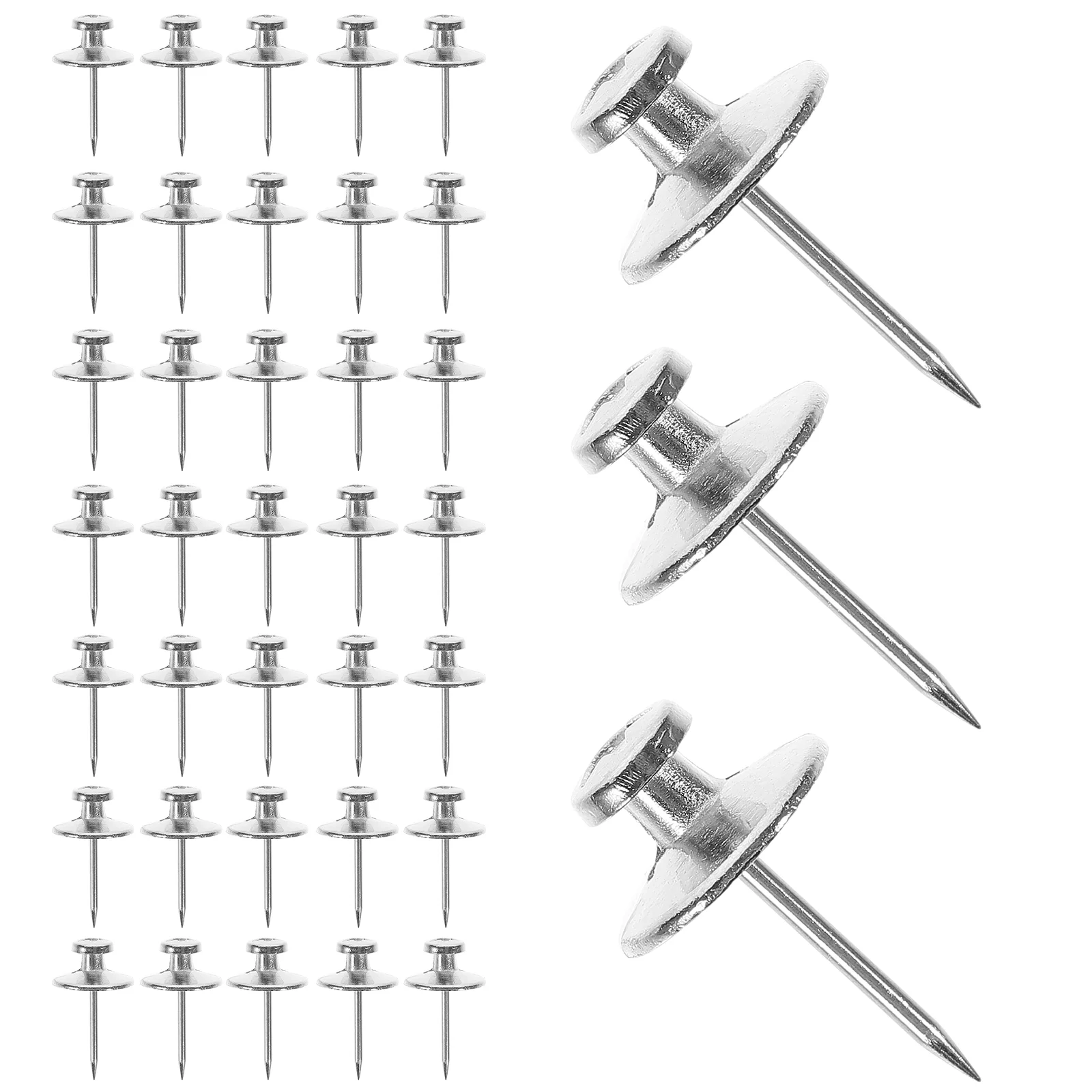 30 шт. карта металлик серебро двуглавые кнопки плоские фотостены DIY пробковая