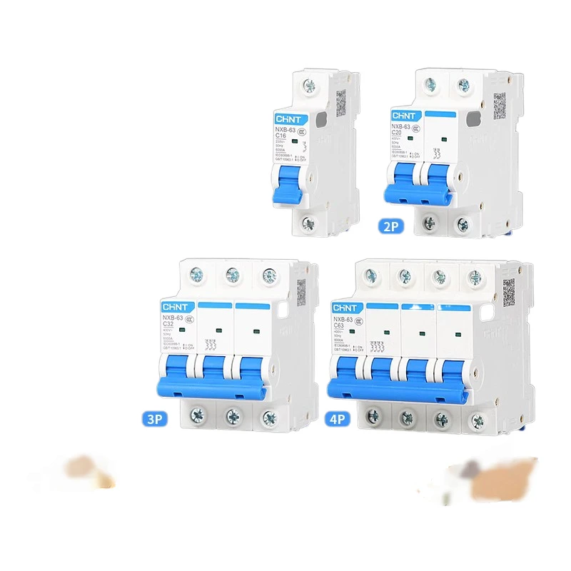 NXB-63 1P 2P 3P 4P 10-63A AC 230/400V автоматический выключатель с креплением на DIN-рейке