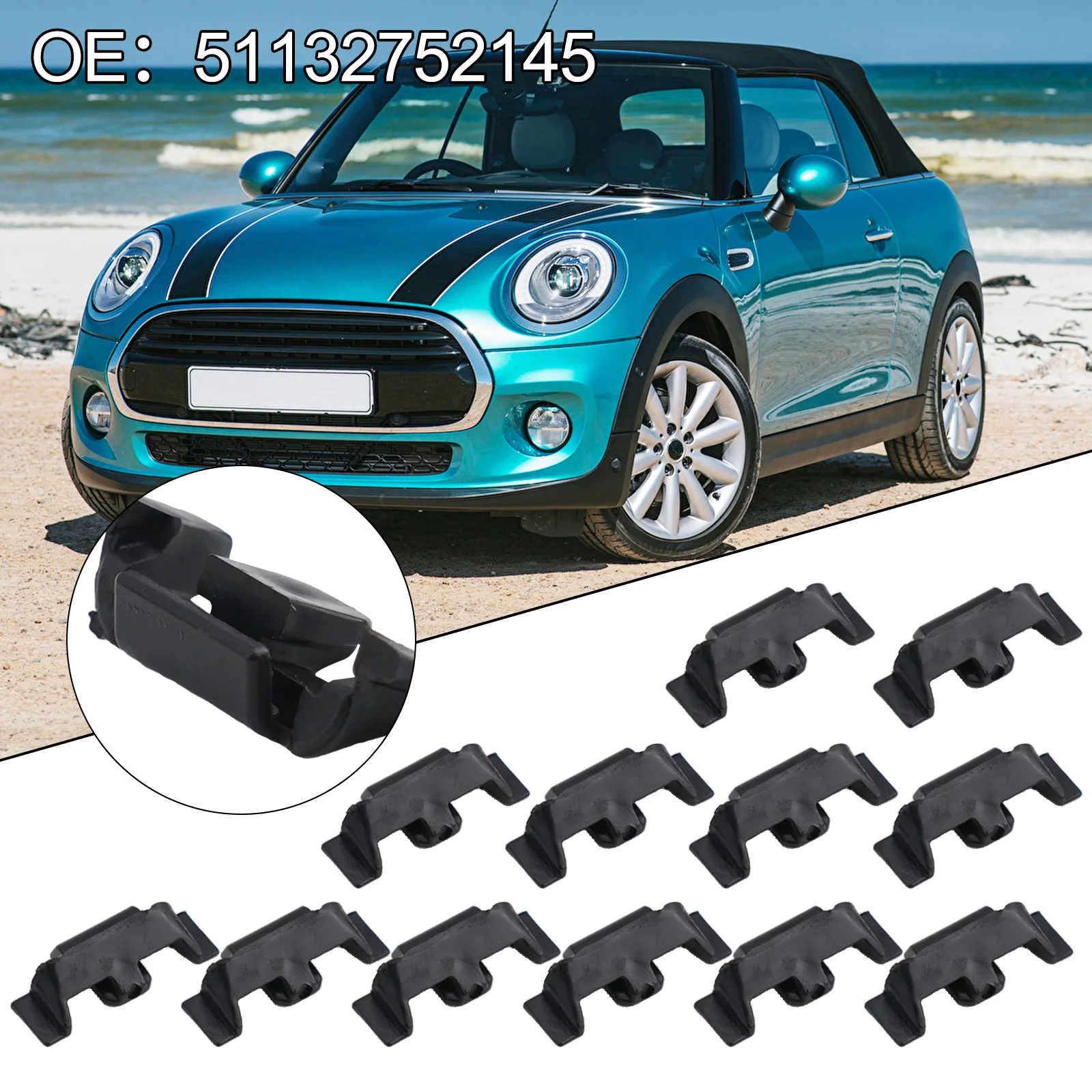 12 шт. зажимы для отделки фар Mini Cooper R55 R56 R57 R58 51132752145 Зажимы обшивки