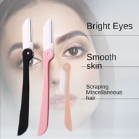 3pcs stainless steel eyebrow trimmer facial eye brow trimming blade folding eyebrow face razor knife makeup beauty tools