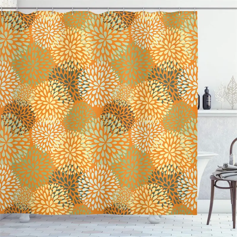 

Современная черная душевая занавеска с цветочным рисунком, декоративные лепестки, тканевая занавеска для сада с листьями, водонепроницаем...