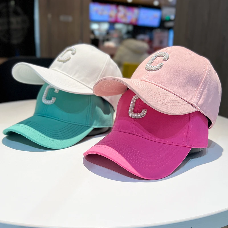 

Women's Spring New Designer Baseball Caps Letter C Pear Luxury Brand Snapback Hats For Women Breathable Hot Pink Visor Hat