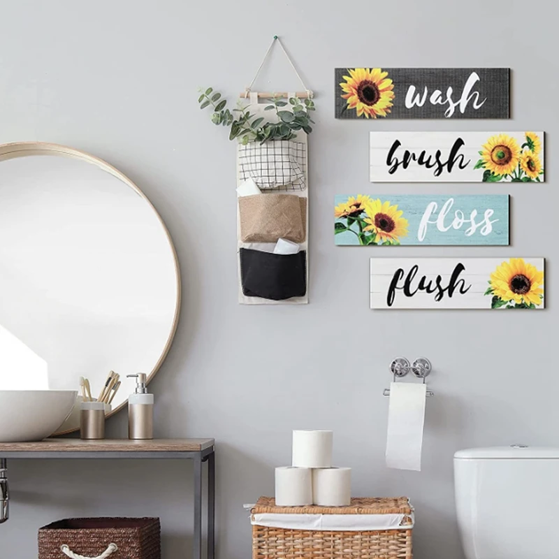 

4 шт., деревянные декоративные буквы для ванной комнаты