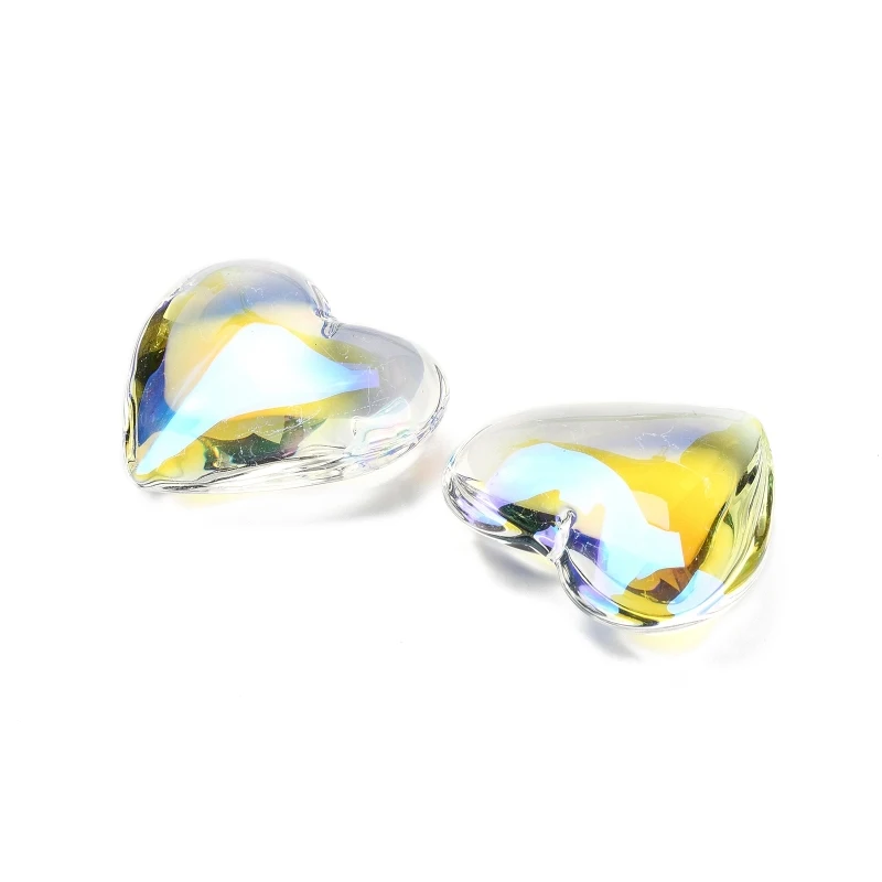 

2 штуки стеклянных подвесок сердце красочных