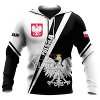 mens hoodie 2021 fashion casual home sweatshirt 3d printing poland flag pullover personalized oversized jacket