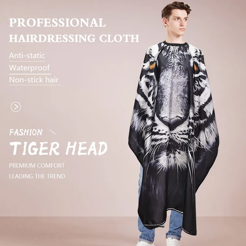 

Tiger Barber Hair Cutting Cape Salon Hairdressing Hairdresser Cloth Gown Apron Haircut Cloak Barbershop Tool Wholesale