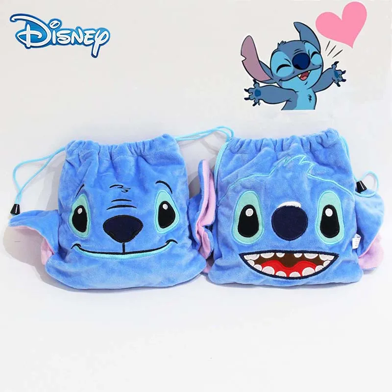 

Disney Stitch Plush Drawstring Pocket Cute Kawaii Cartoon Stitch Handbag Ipad Protective Cover Protective Bag Coin Purse Gifts