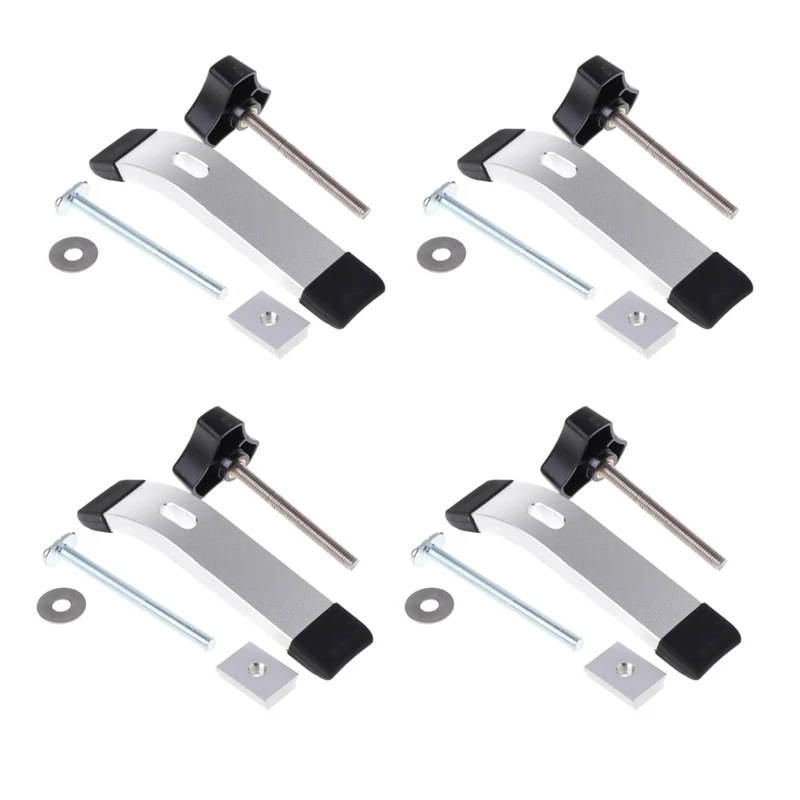 

HOT SALE 4X 8Mm Metal Quick Acting Hold Down Clamp Set For T-Slot T-Track DIY Woodworking S18